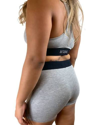 WOMENS HEATHER GREY BOXER LARGE
