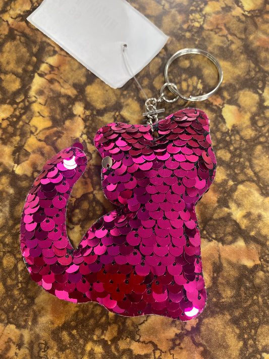 DEEP PINK CAT SEQUENCE KEYCHAIN