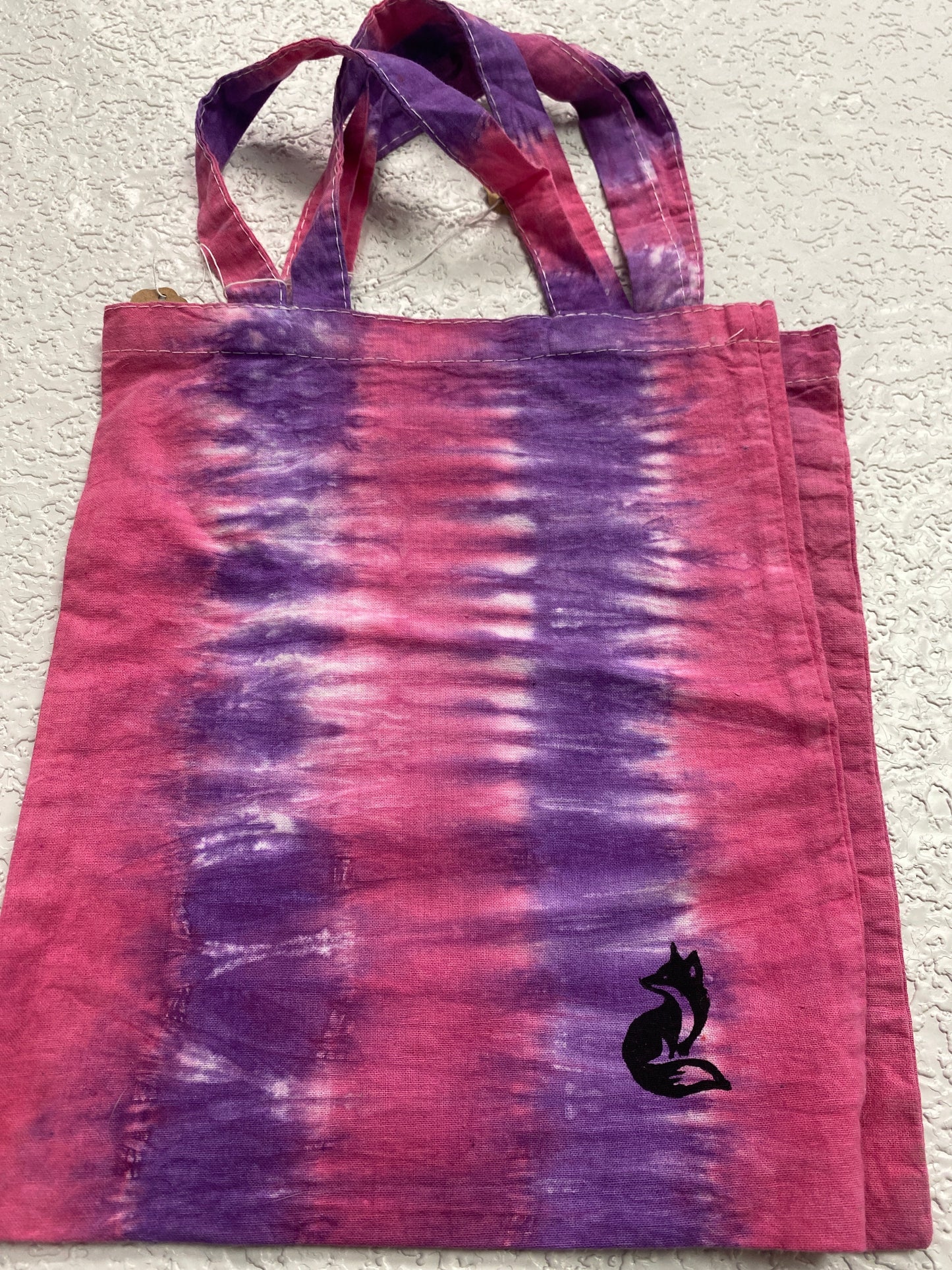 PURPLE PINK TYE DYE SMALL TOTE BAG