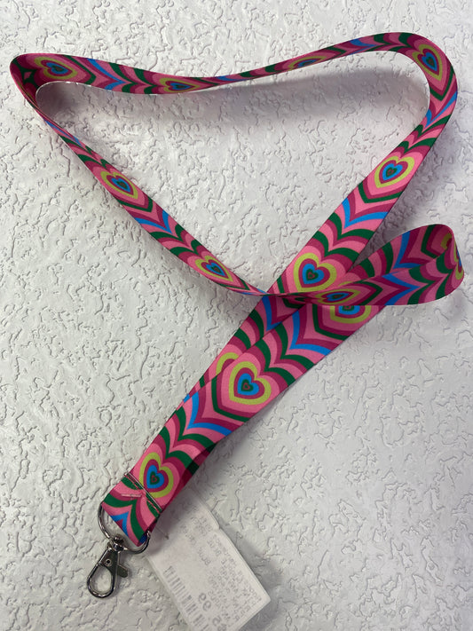 PINK PURPLE BLUE GREEN HEART LANYARD