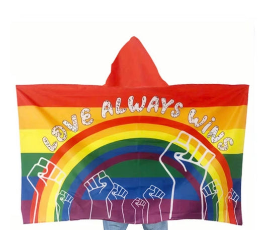 90X150CM CAPE LOVE WINS PRIDE