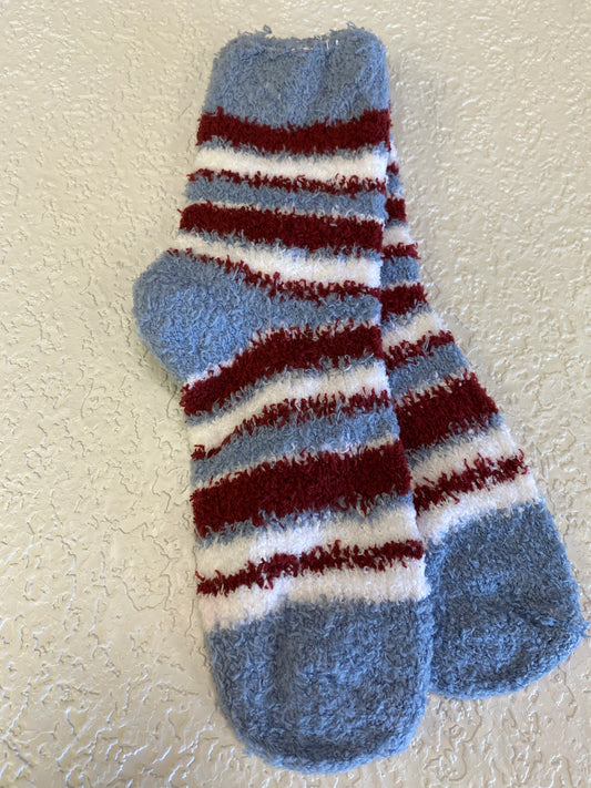 FLEECE SOCKS BLUE RED