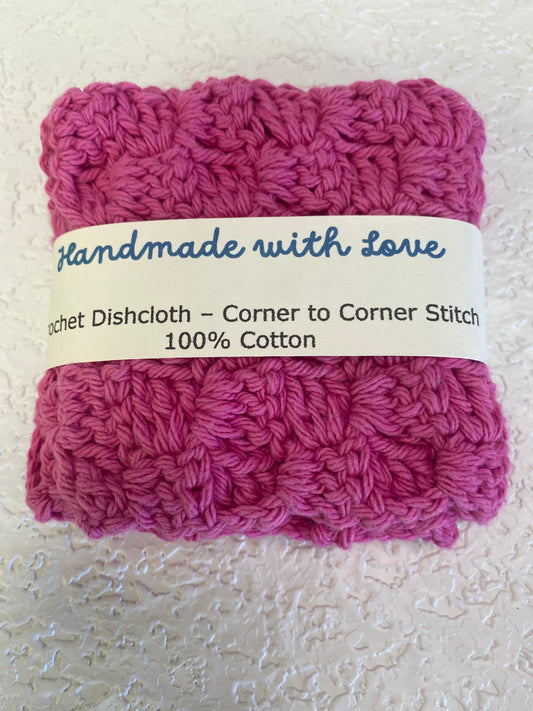 DISHCLOTH C2C FUSHIA