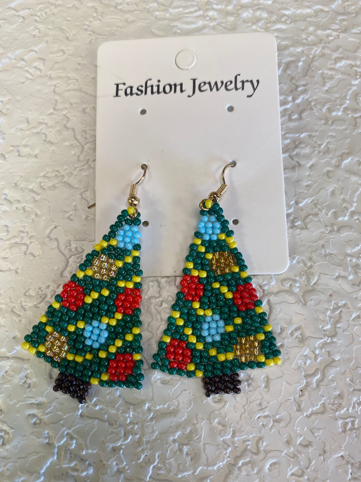 BEADED EARRINGS CHRISTMAS TREE