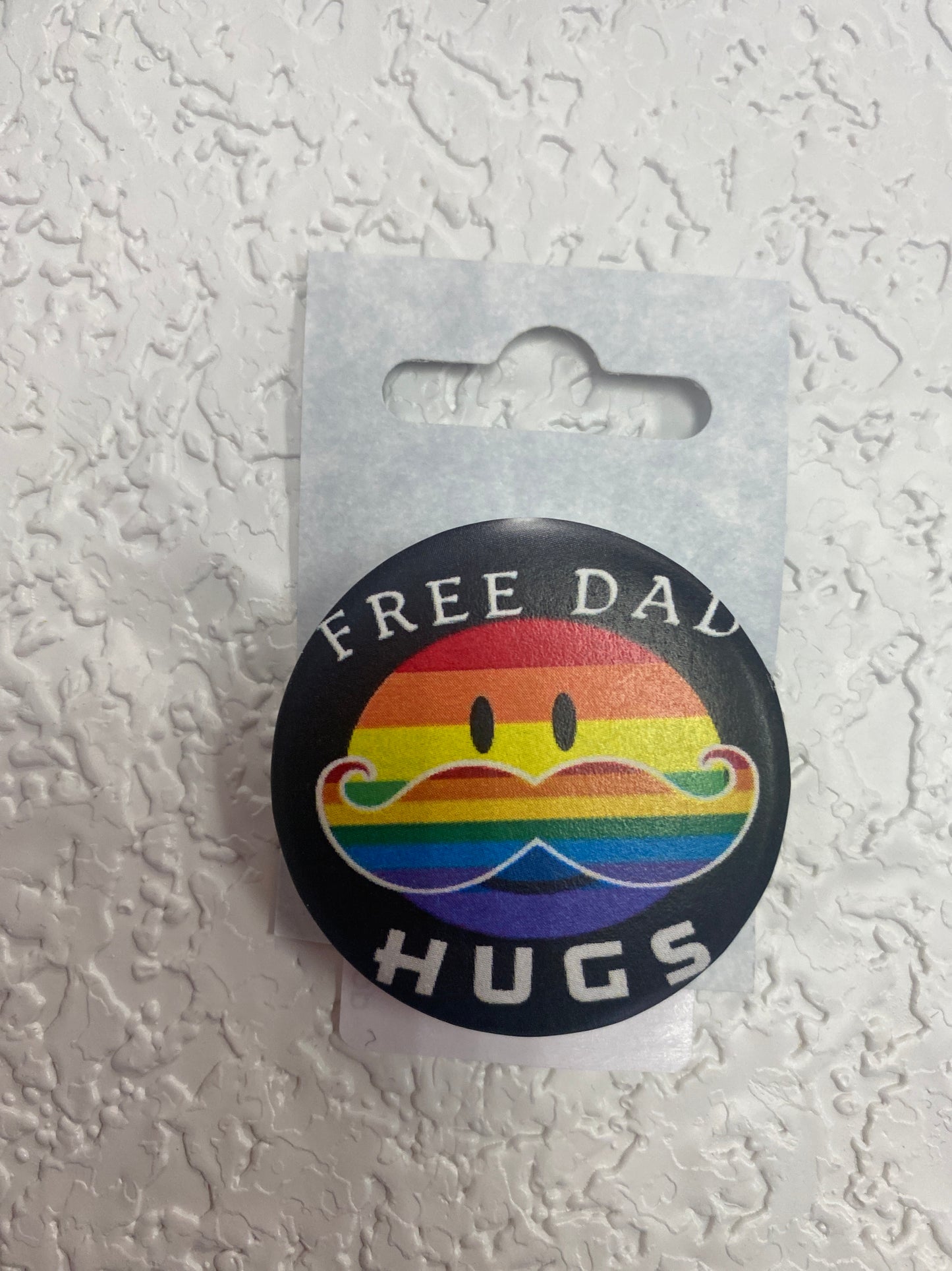 FREE DAD HUGS BUTTON