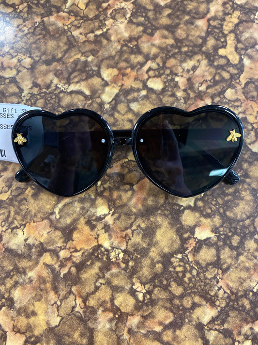 HEART SHAPED GLASSES KIDS BLACK GREY