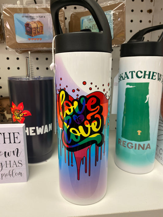 LOVE IS LOVE HEART WATER TUMBLER
