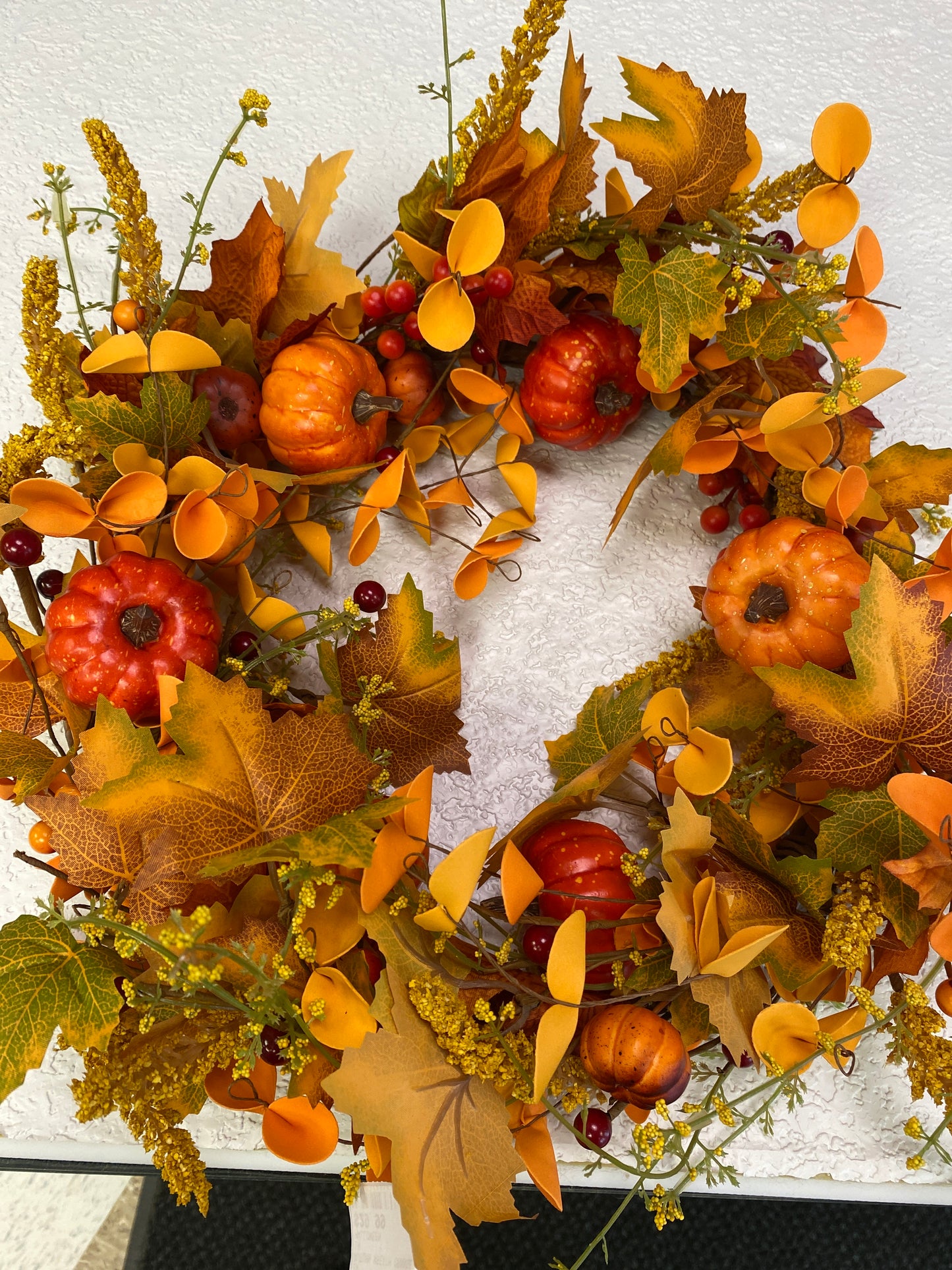 AUTUMN WREATH ORANGE PUMPKIN