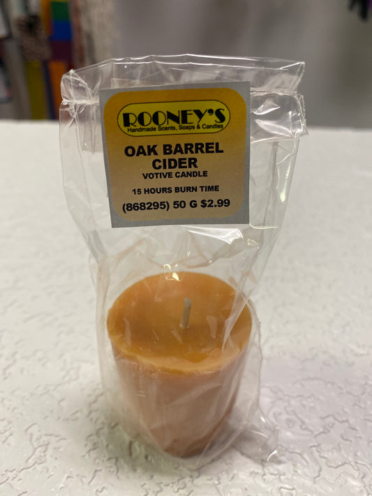 OAK BARREL CIDER VOTIVE CANDLE