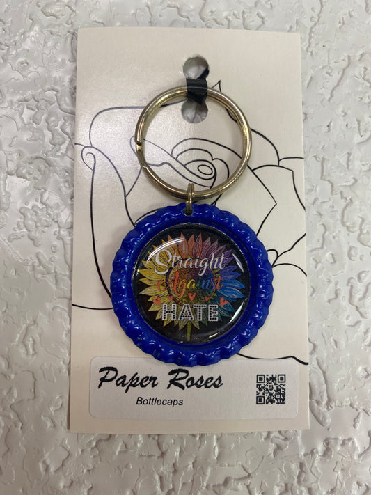 PURPLE STRAIGHT BOTTLE CAP KEYCHAIN