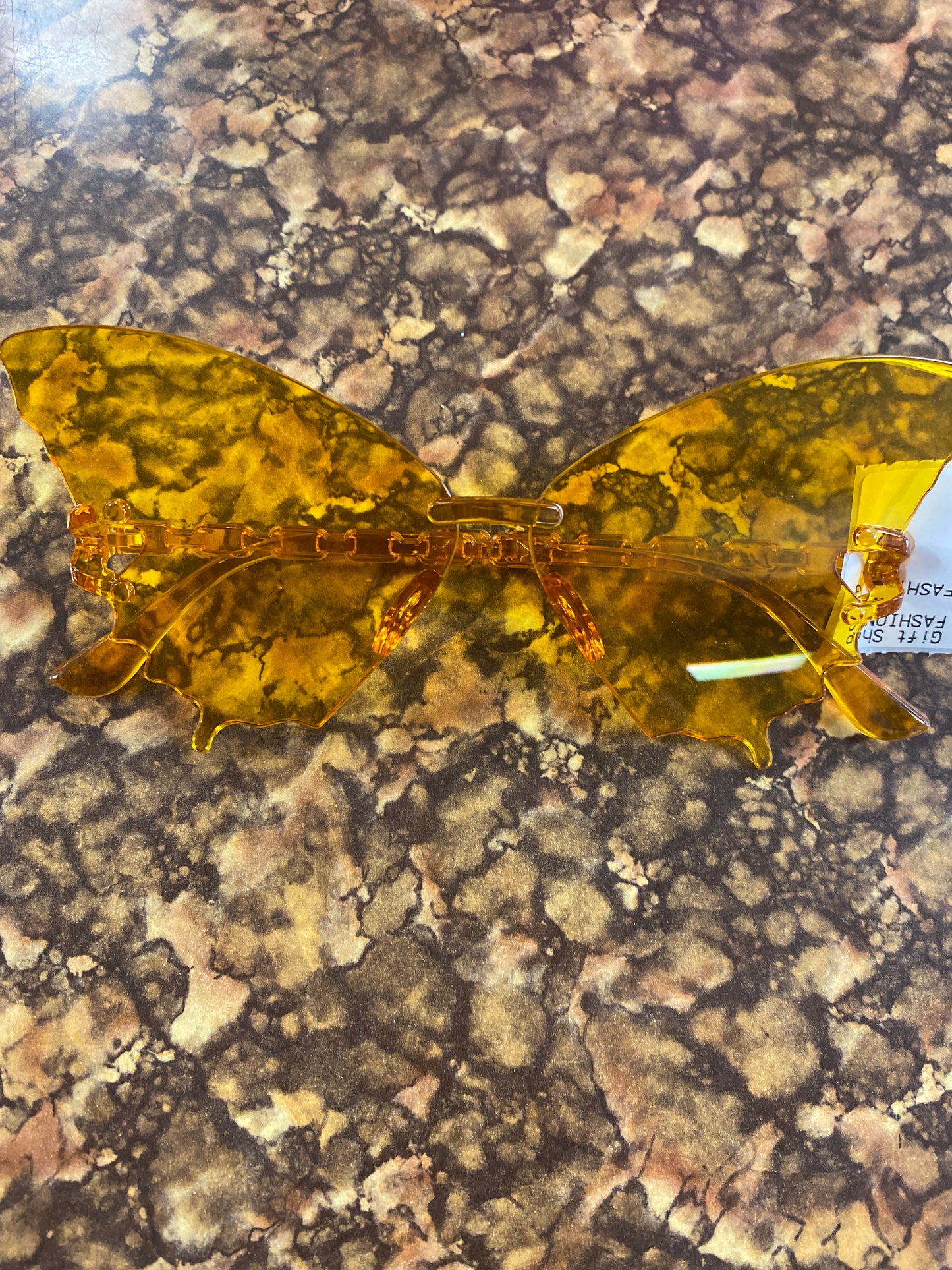 BUTTERFLY FASHION GLASSES MEDIUM YELLOW