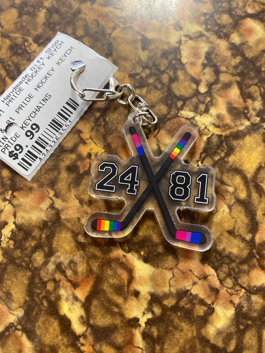 24 & 81 PRIDE HOCKEY KEYCHAIN