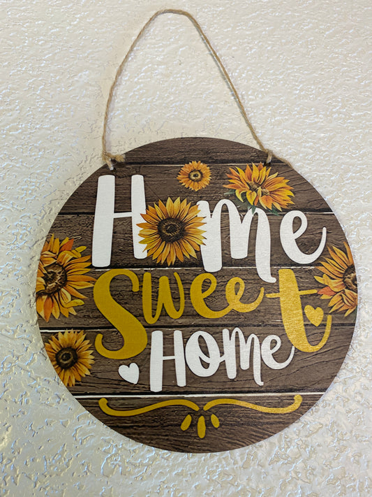 ROUND HOME SWEET HOME WOOD SIGN