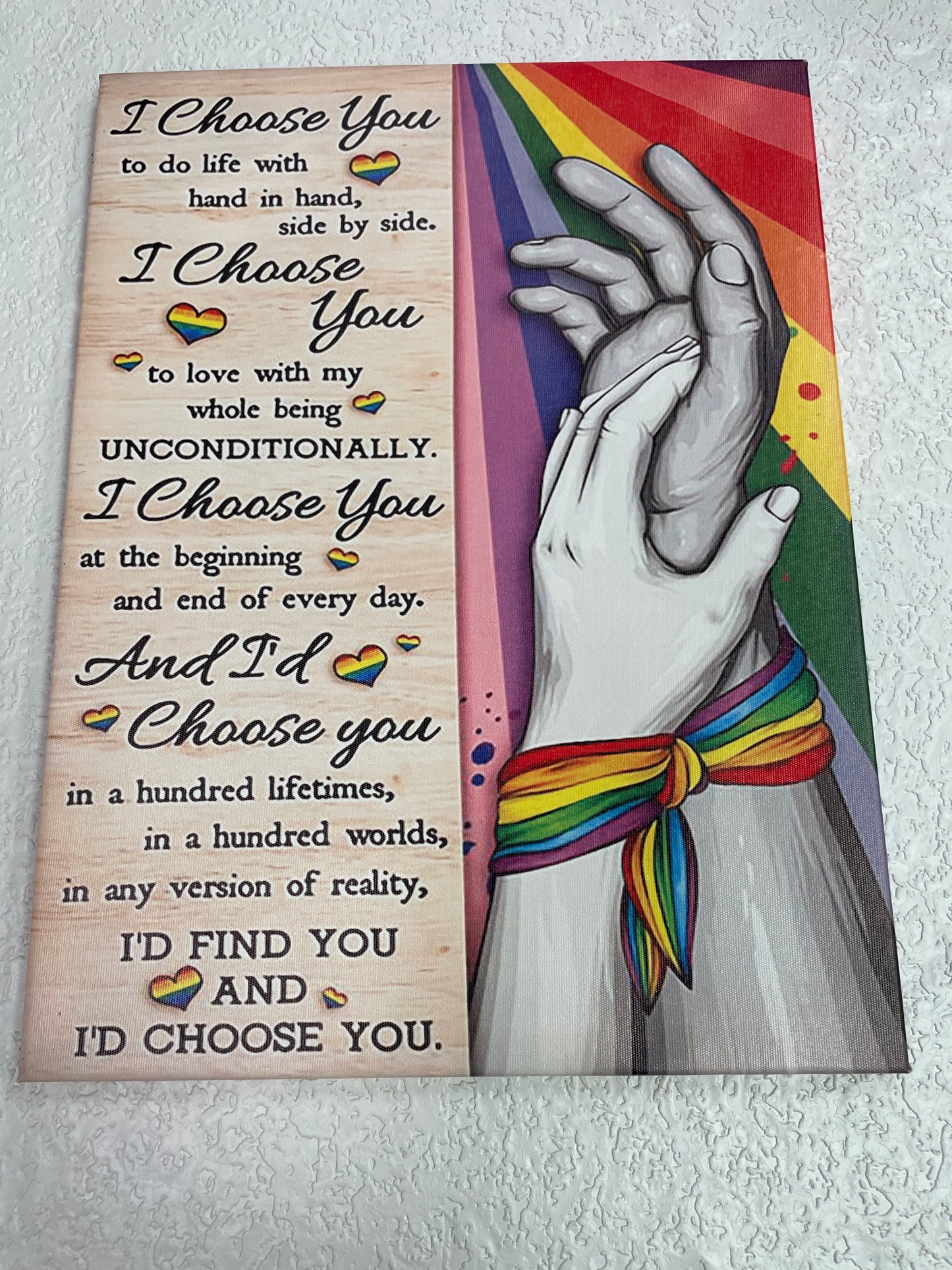 LGBT PRIDE CANVAS WALL ART I CHOOSE YOU
