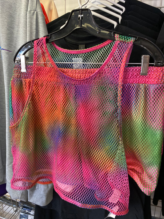 RAINBOW SHEER TANK AND SHORTS SET XXXL