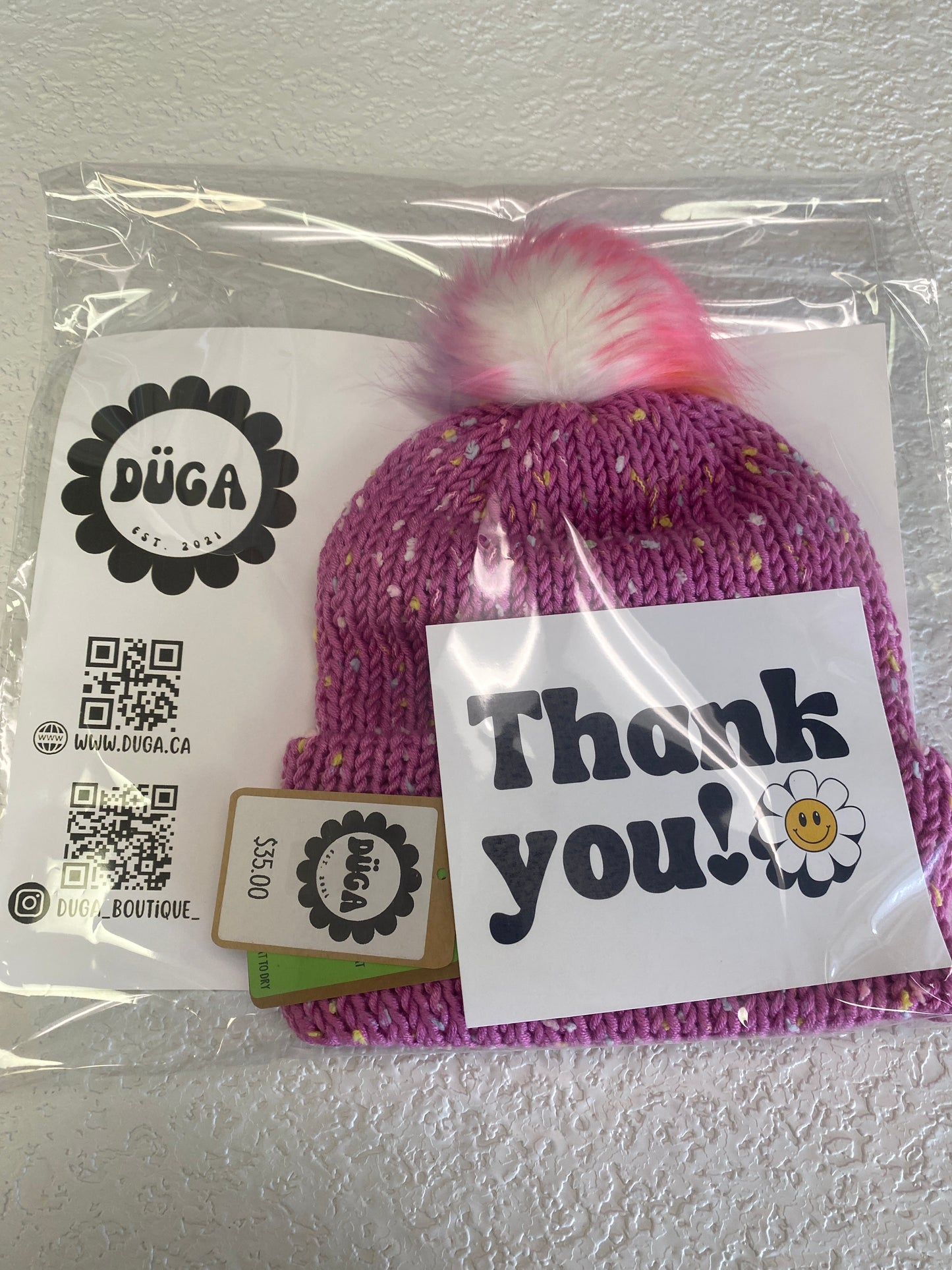 RASPBERRY CUPCAKE KNIT HAT