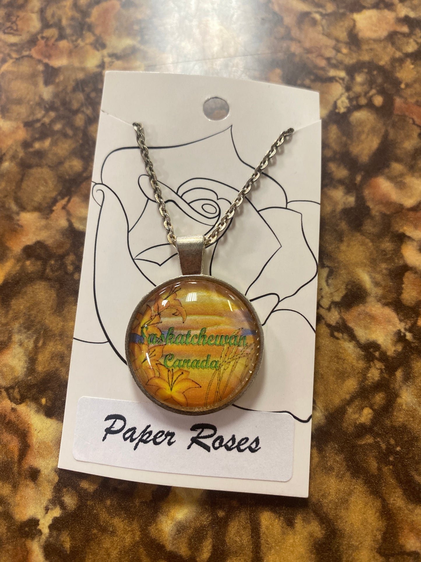 SILVER SASKATCHEWAN CANADA NECKLACE