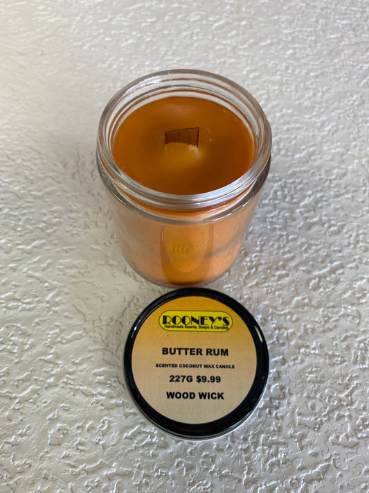 BUTTER RUM WOOD WICK CANDLE 227G
