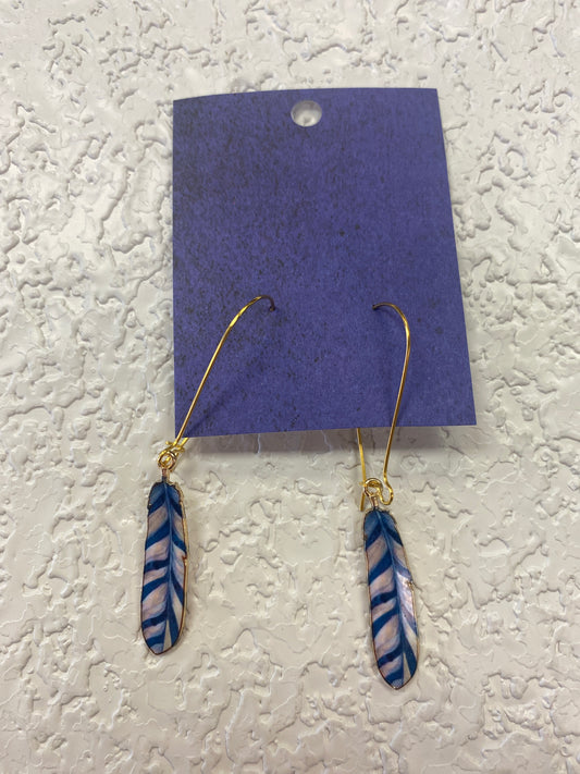 FEATHER BLUE BLUSH EARRINGS