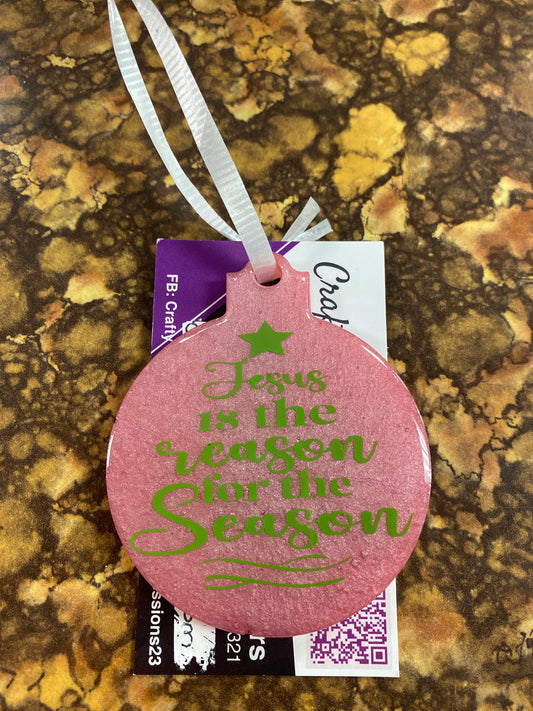 Resin Christmas ornament Jesus is the reason for the season