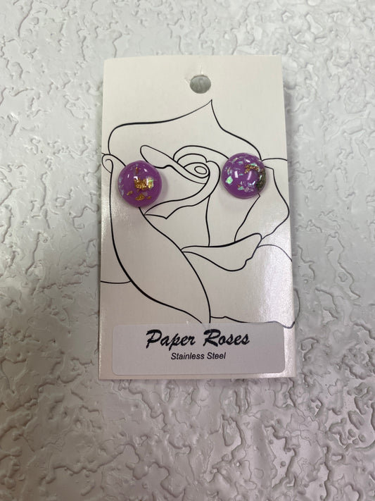 PURPLE RESIN EARRINGS