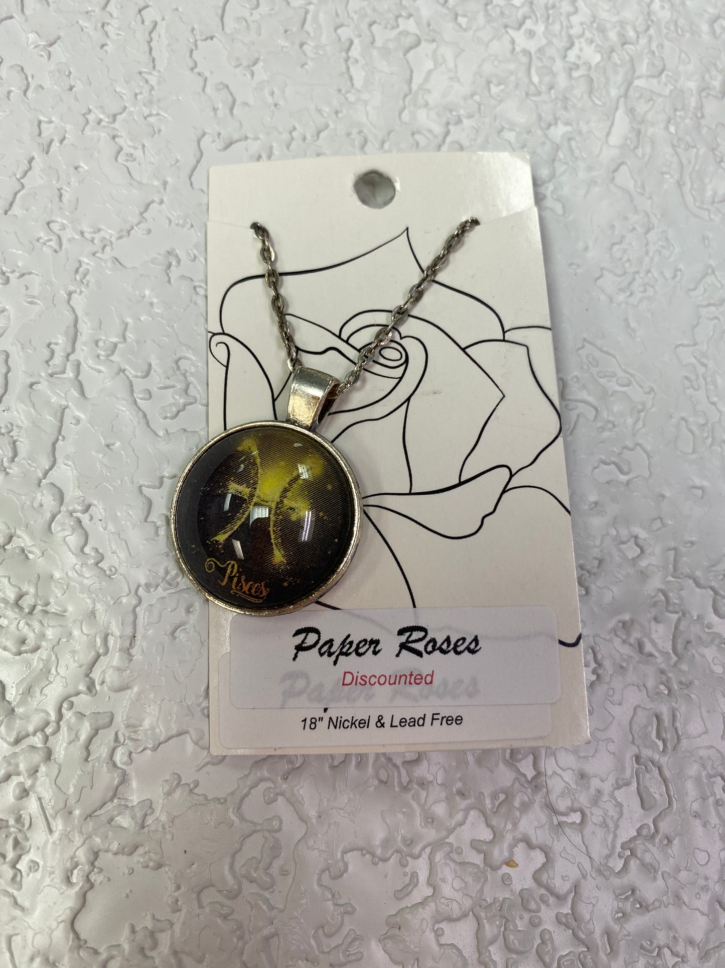 YELLOW PISCES SILVER NECKLACE