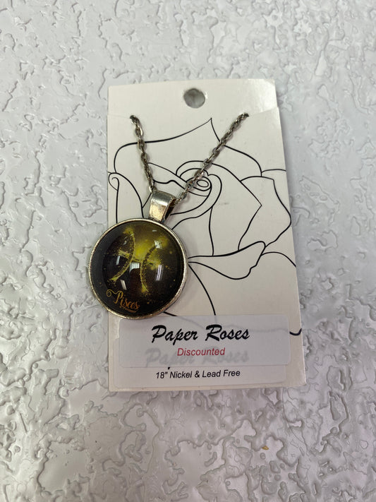 YELLOW PISCES SILVER NECKLACE
