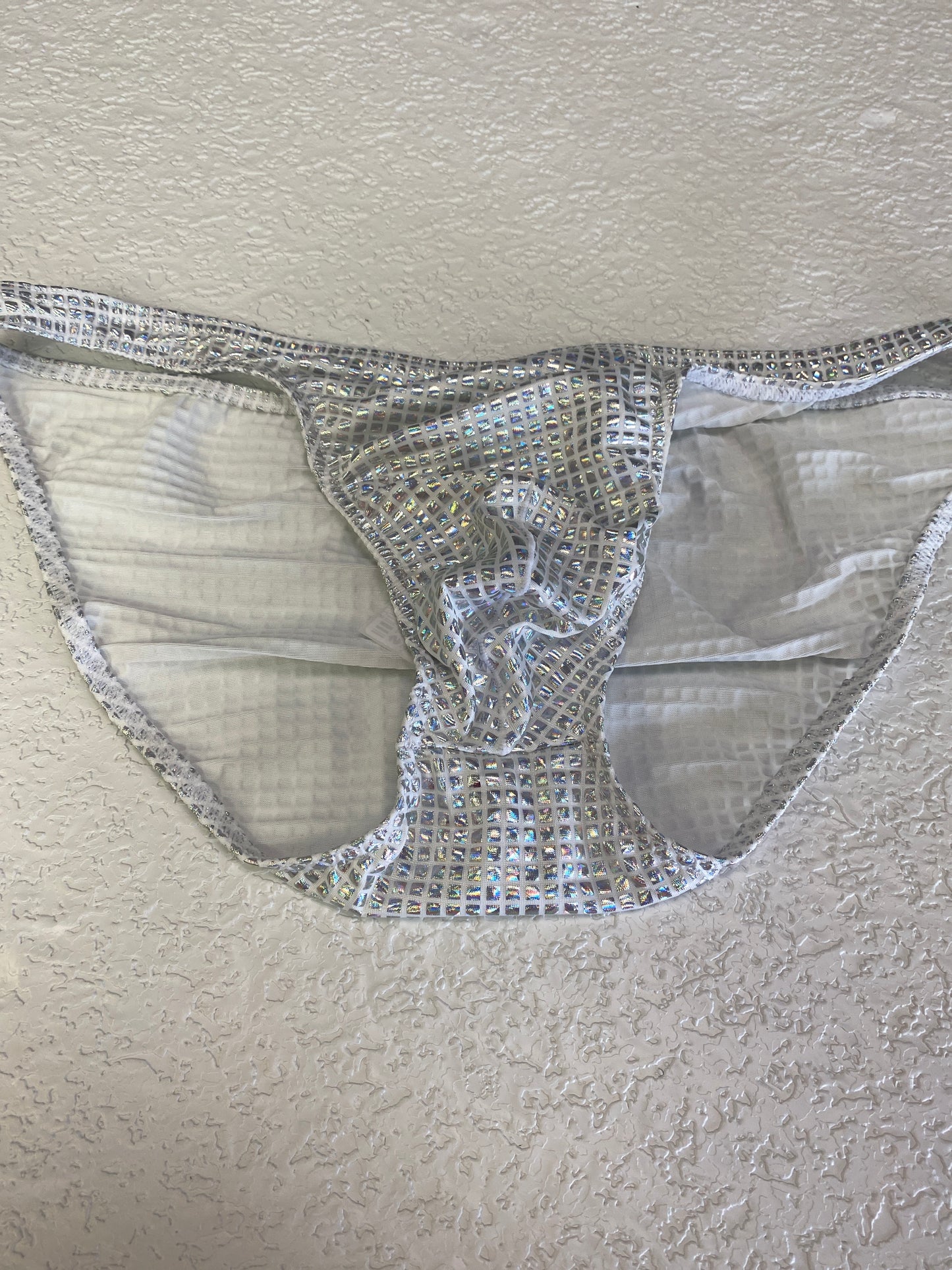 MENS XL SILVER GLITTER UNDERWEAR