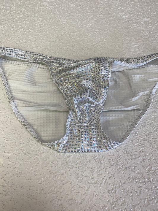 MENS XL SILVER GLITTER UNDERWEAR