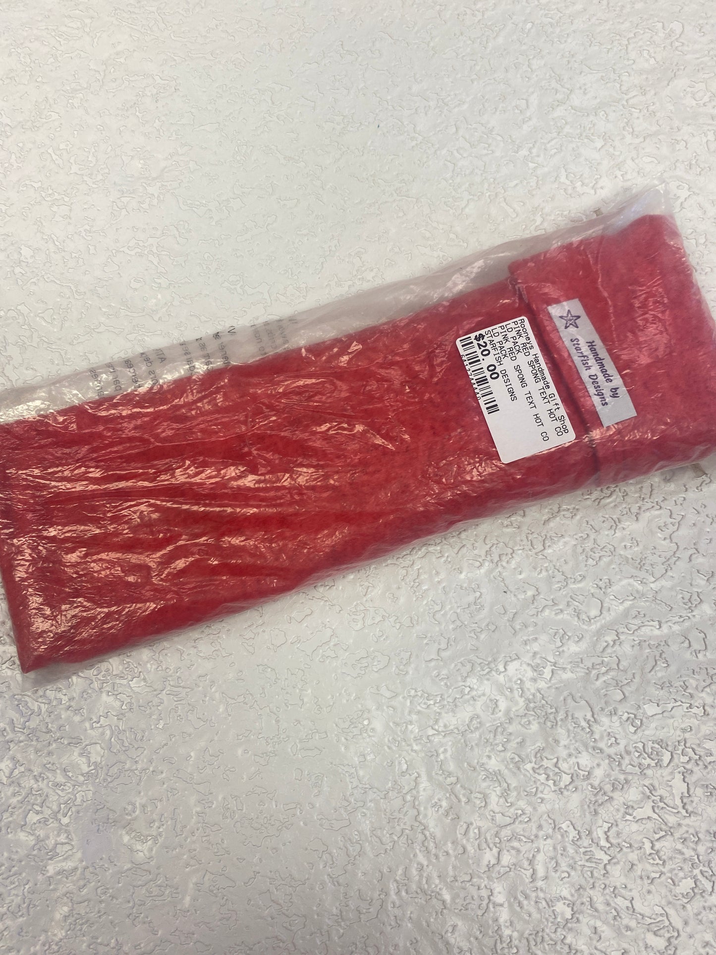 PINK RED SPONG TEXT HOT COLD PACK