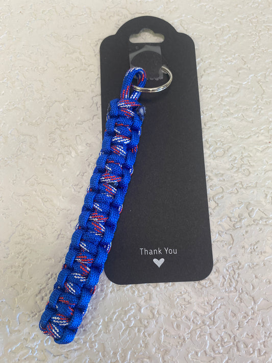 PARACORD KEYCHAIN LARGE COBRA BLUE MULTI COLOR
