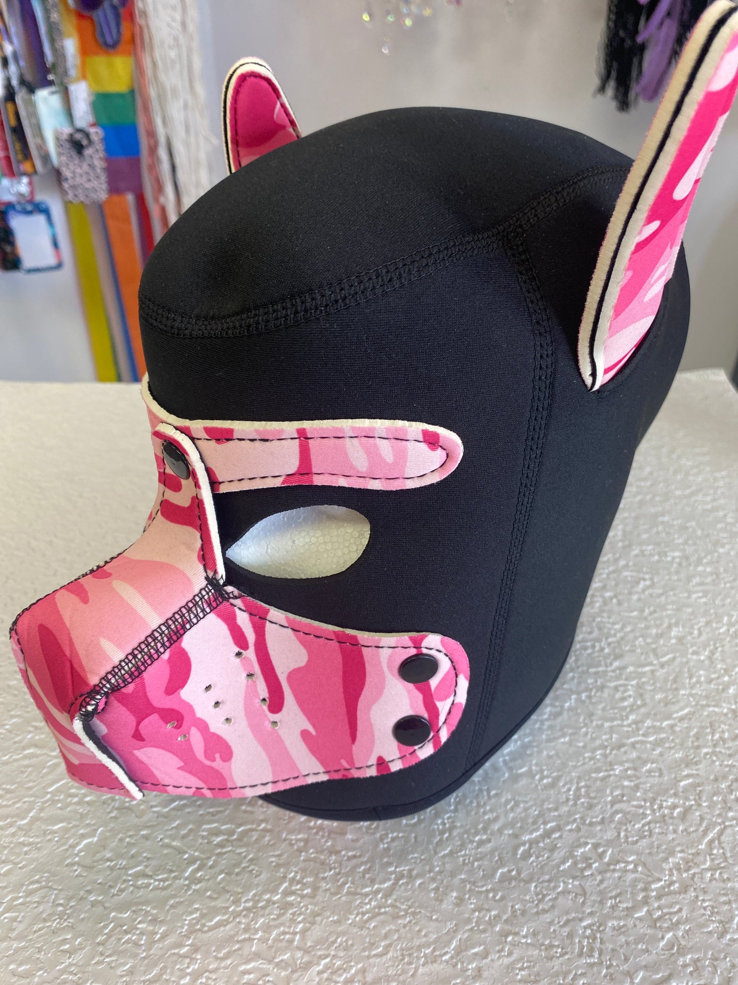 PINK CAMO PUP MASK