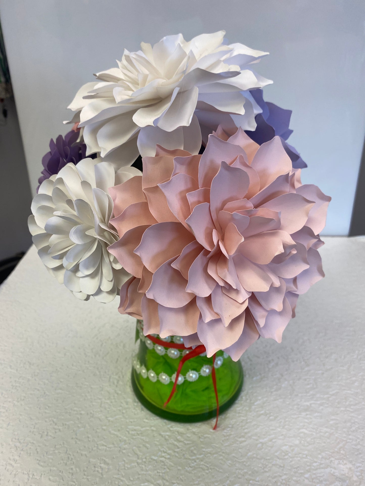 PINK PURPLE WHITE DEHLIAS