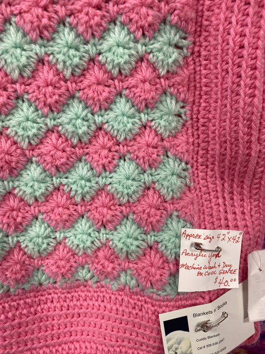 AQUA PINK KNIT BLANKET