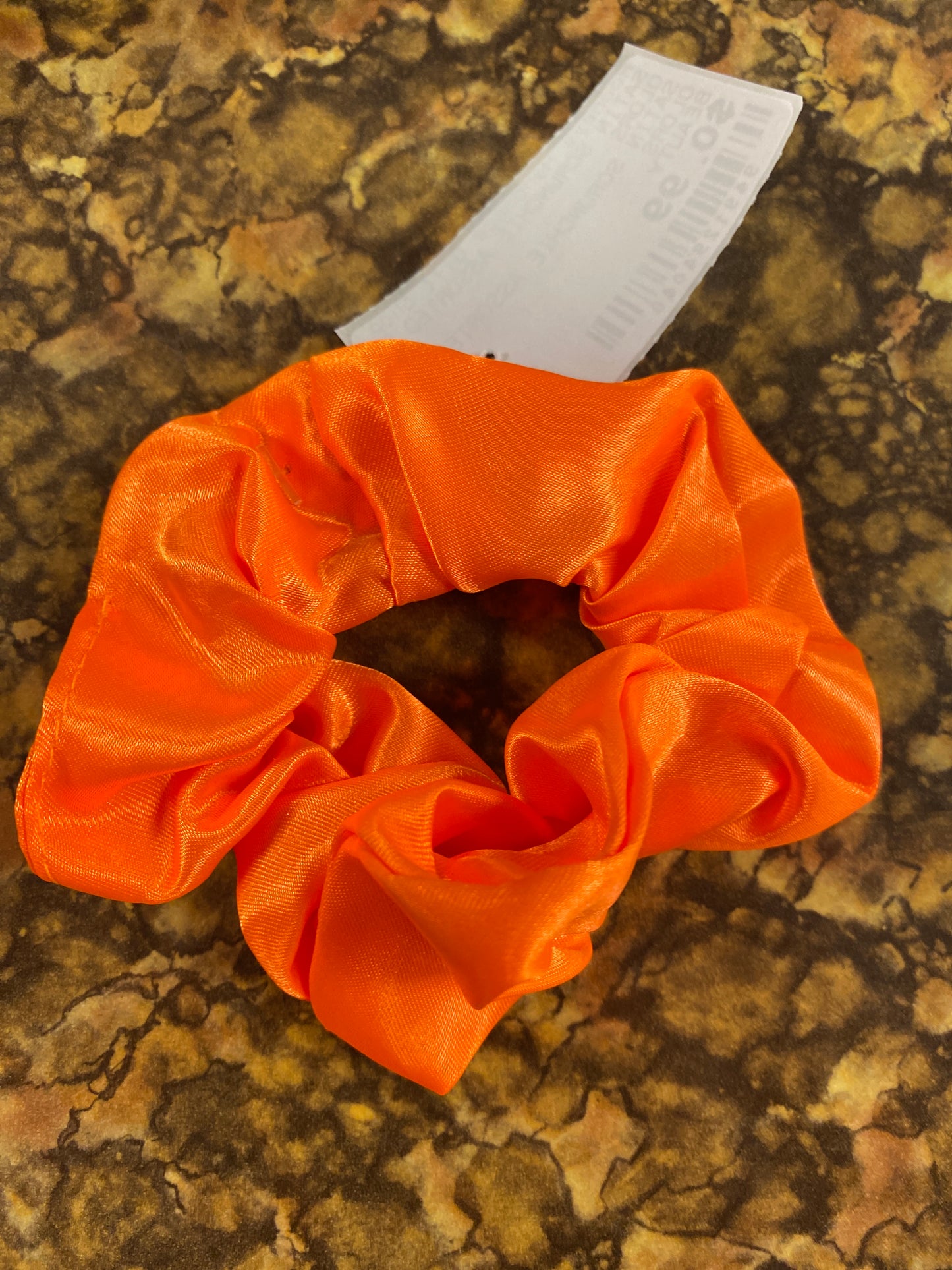 SATIN SCRUNCHIE NEON ORANGE