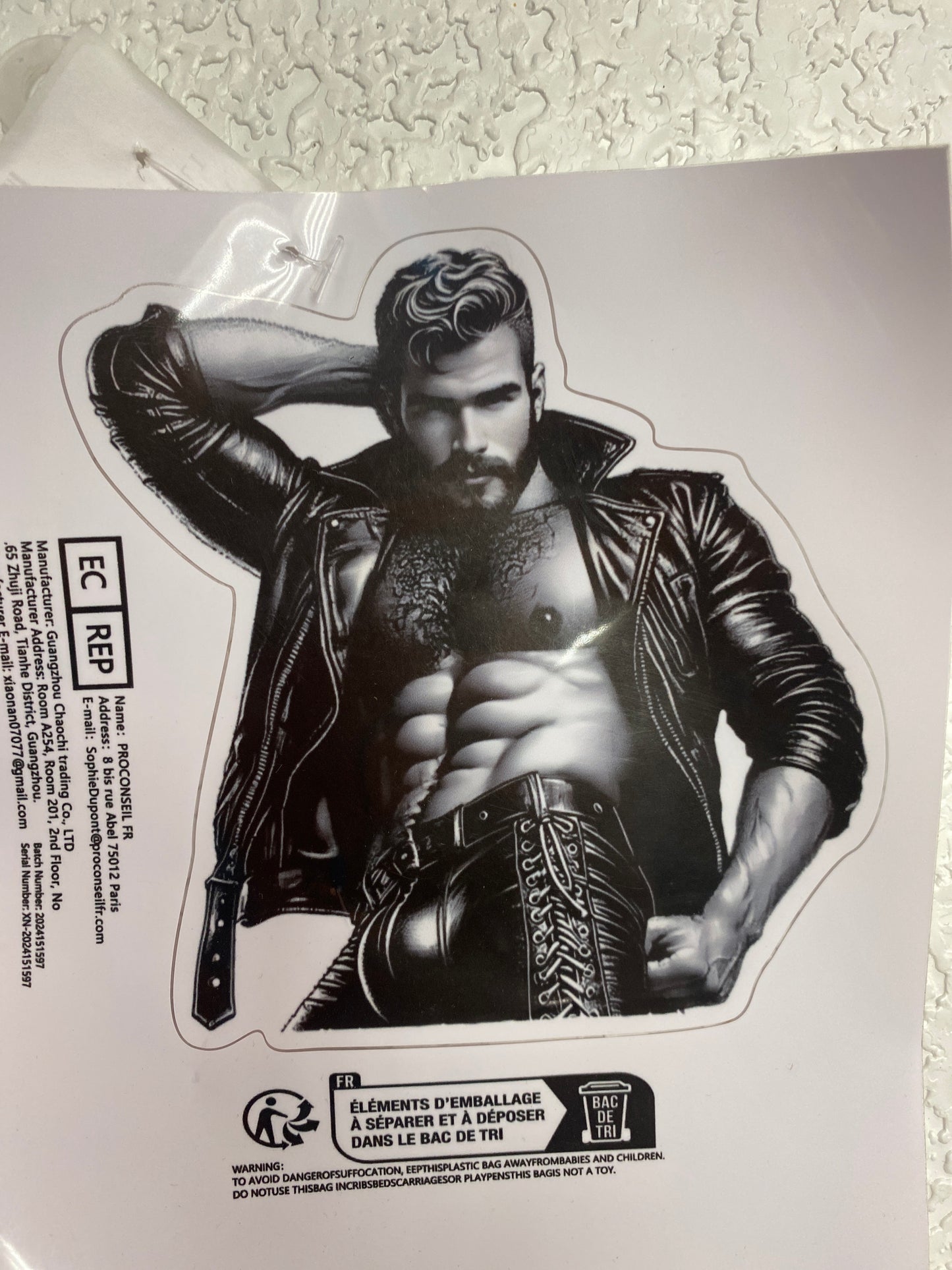 VINYL GAY DADDY POSE BERLIN LEDER STICKER