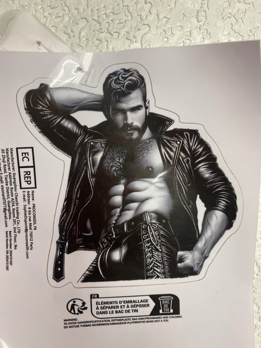 VINYL GAY DADDY POSE BERLIN LEDER STICKER