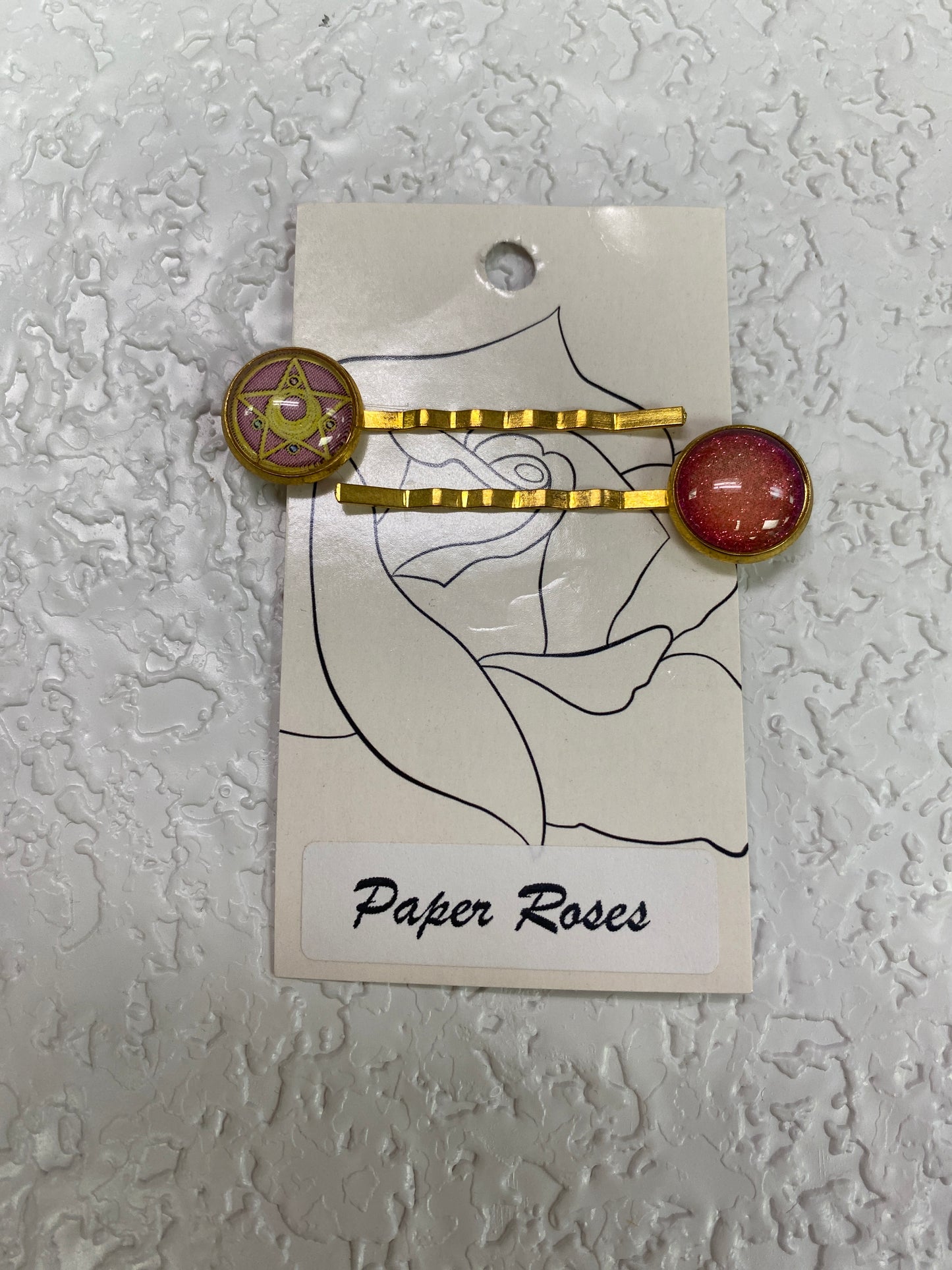 PINK MOON CRYSTAL POWER HAIR CLIPS