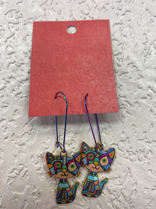 BLUE CAT EARRINGS