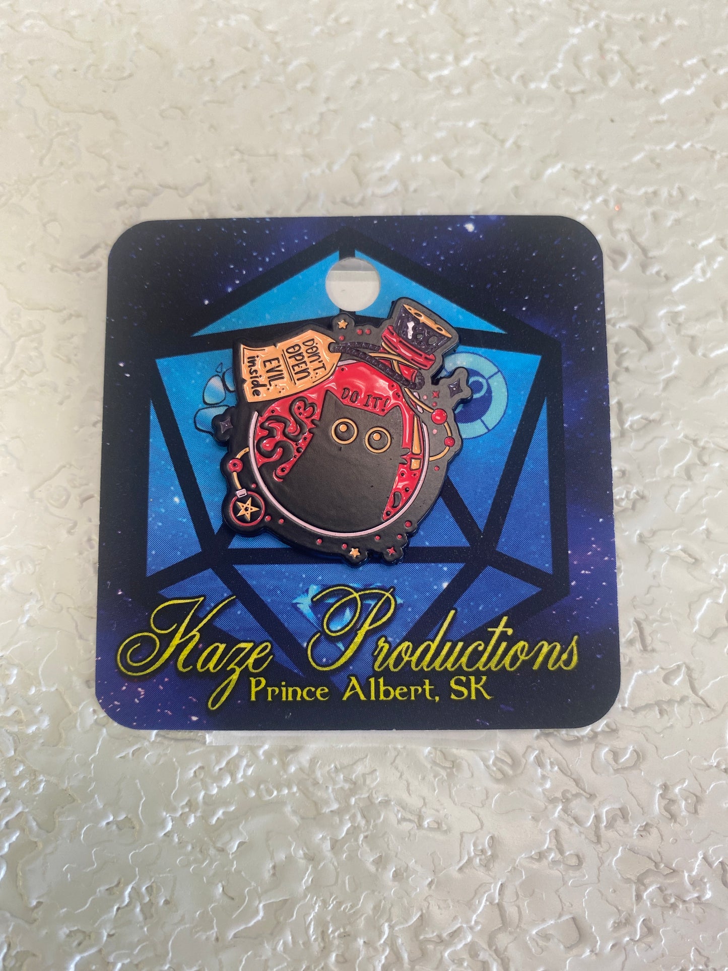 DONT OPEN EVIL CAT INSIDE PIN