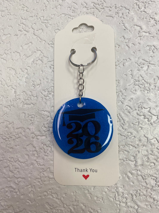KEYCHAIN 2026 GRAD CAP BLUE