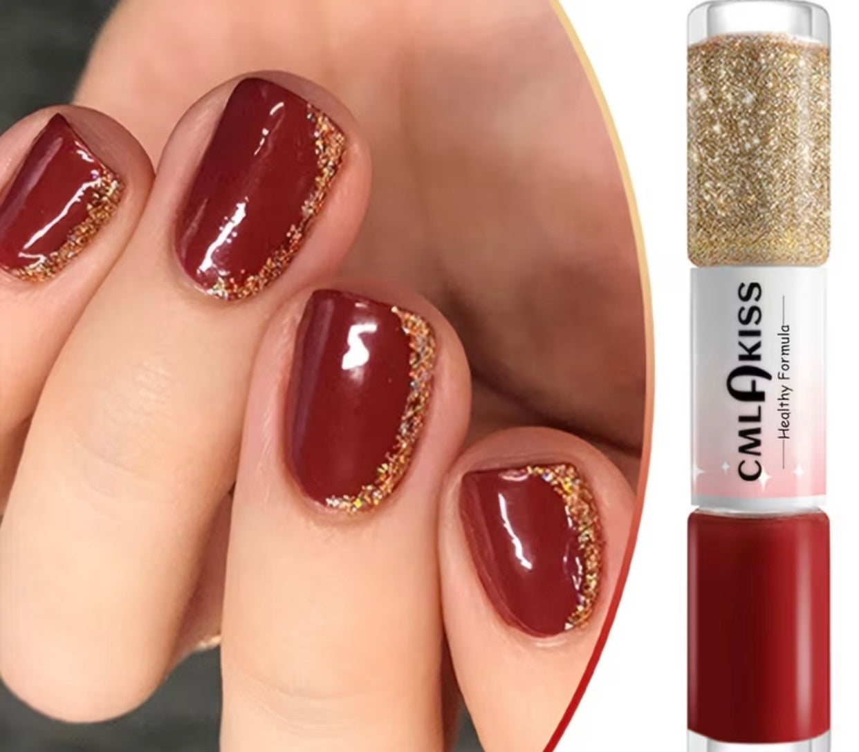 NAIL POLISH GLITTER SHILI RED MAKE UP