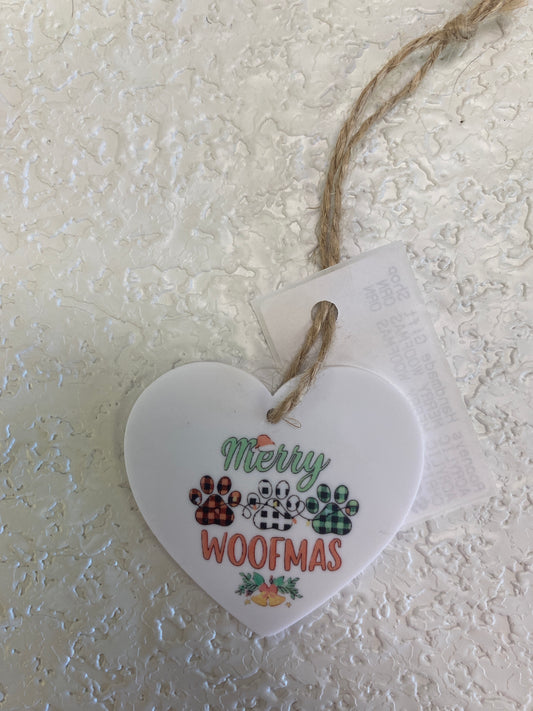 ACRYLIC MERRY WOOFMAS ORN