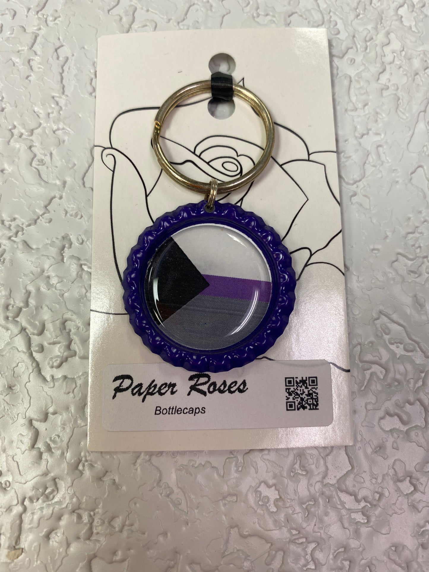 PURPLE PRIDE BOTTLE CAP KEYCHAIN