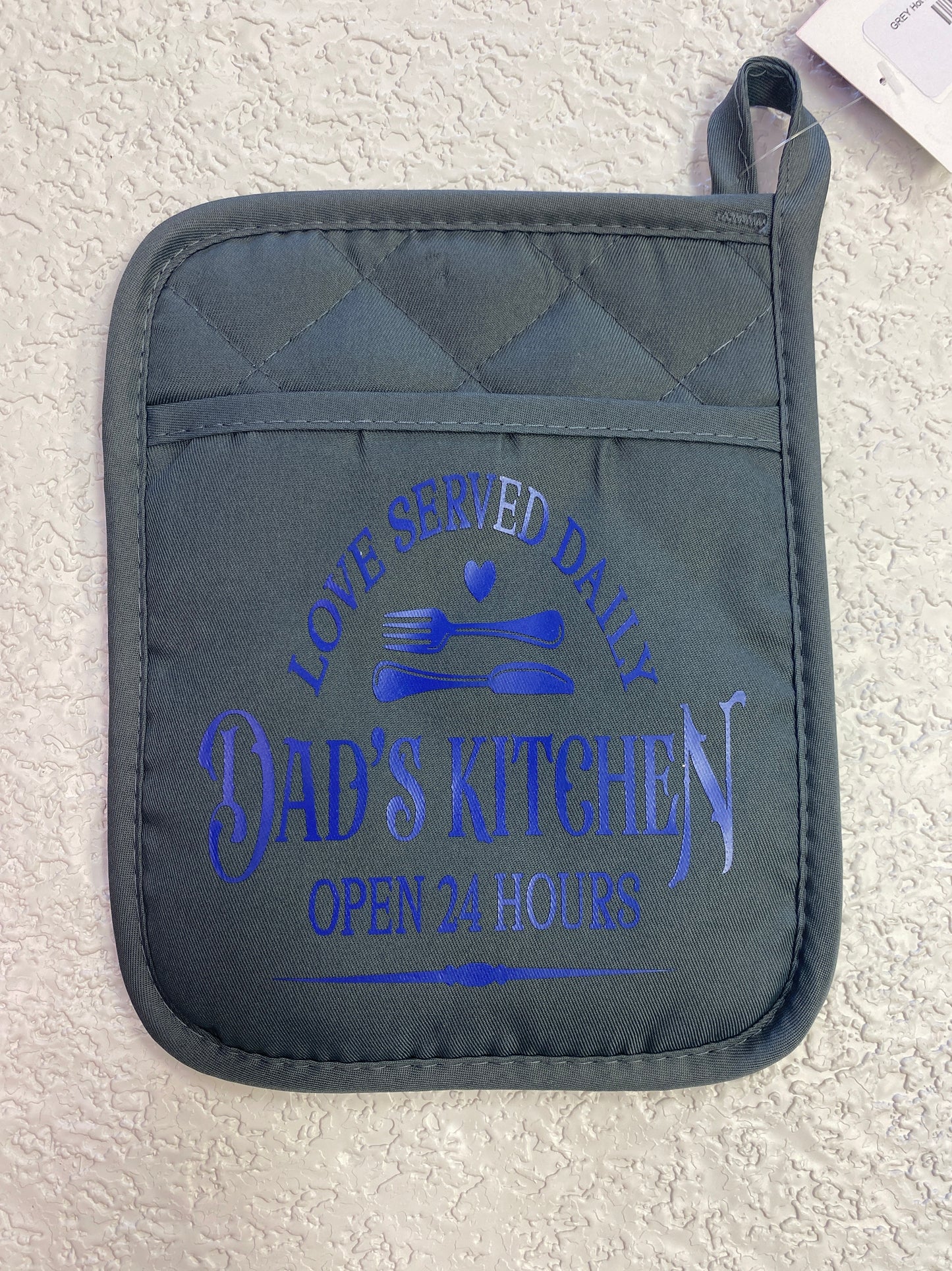 GREY HOT POT HOLDERS DADS KITCHEN