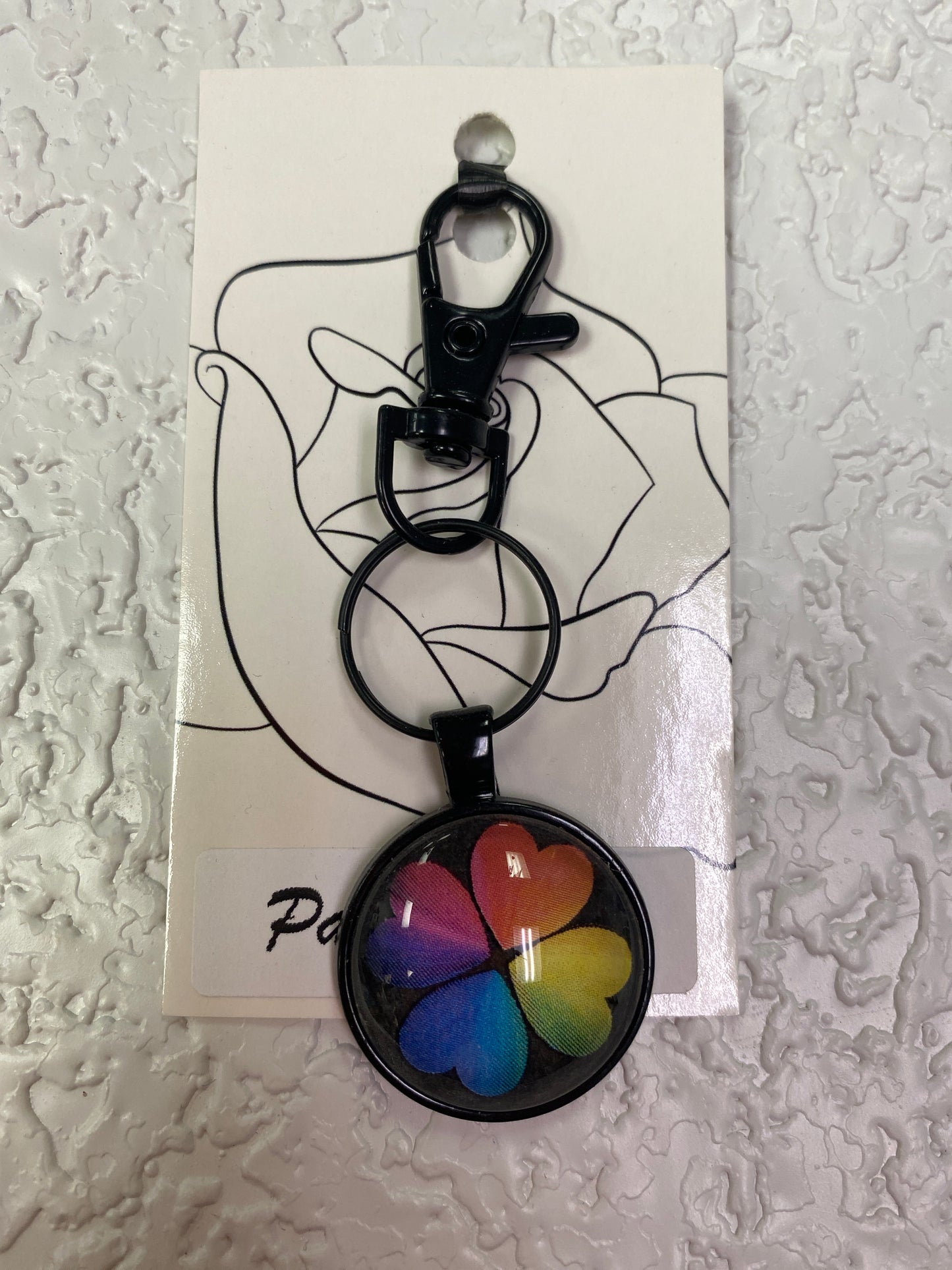 RAINBOW CLOVER KEYCHAIN