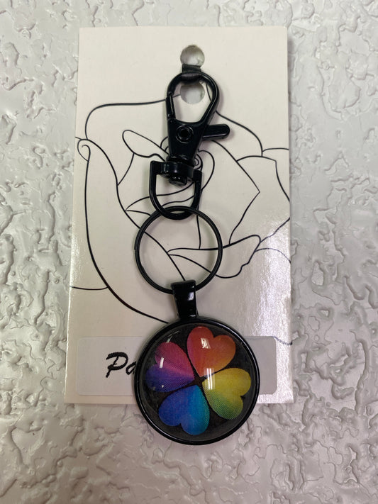 RAINBOW CLOVER KEYCHAIN