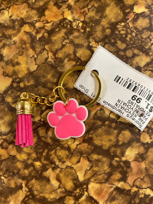 PAW KEYCHAIN HOT PINK