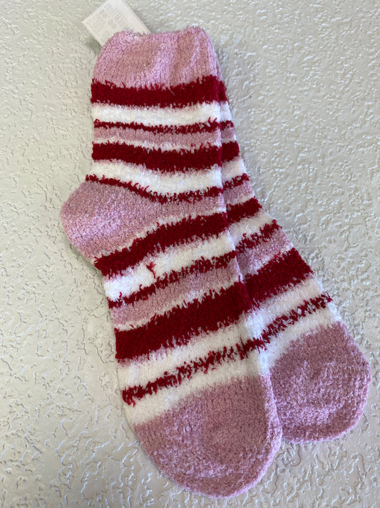 FLEECE SOCKS PINK RED