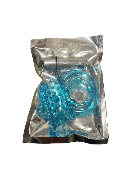 COCK RING MENS BLUE VIBRATE